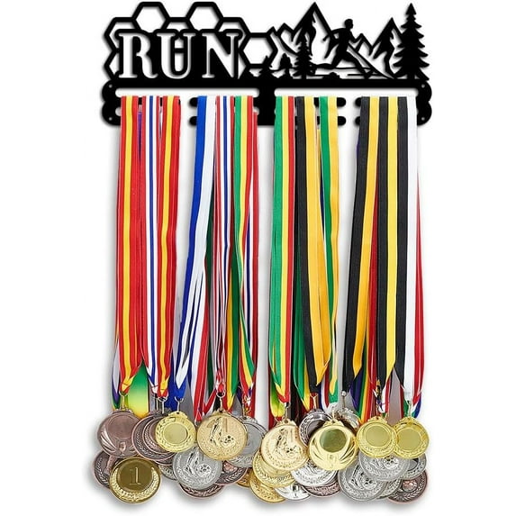 Medal Hanger Display Rack Hanger Awards Ribbon Holder Medal Hook Race Medal Display Wall Mount Medals Frame for Wall Over 50 Medals Easy to Install