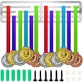 thumbnail image 1 of Medal Hanger Display Rack Stainless Steel Medal Holder for Sports Personalized Award Ribbon Organizer Wall Mounted Award Metal Holder for Running Softball Dance Gymnastics, 1 of 9