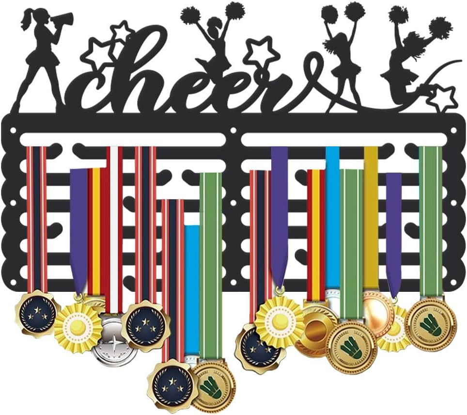 Medal Hanger Display Sports Medal Holder Award Metal Medal Organizer Ribbon Rack Wall Mounted Race Non-Slip Hooks for Athletes Gifts for Athletes and Kids Colorful DIY