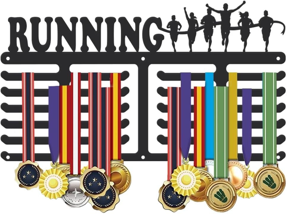 Medal Hanger Display Sports Running Medal Holder Award Large Metal Medal Organizer Ribbon Display Holder Rack Wall Mounted Sports Medal Holder for Athletes Black DIY
