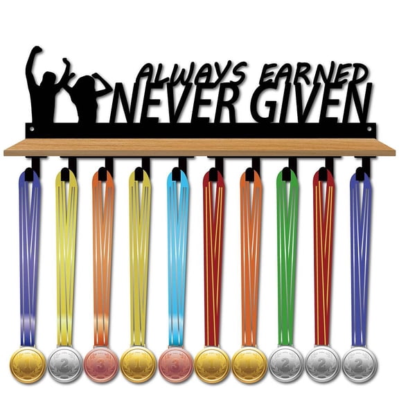 Medal Hanger Display Trophy Shelf Metal Medal Holder Stand Wall Mount Hold 70+Medals Organizer Rack Medal Display With Density