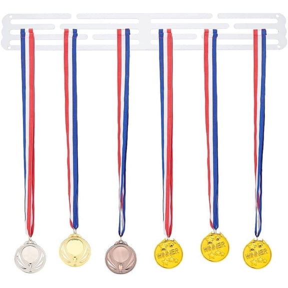 Medal Hanger Display White Blank Sport Medals Holder Rack Easy to Install Wall Mounted Medal Hanger Awards Decor Medals Frame for All Running Medal Sports Medal Race Medal Dance Medal DIY