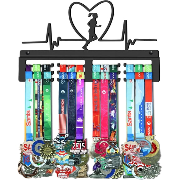 Medal Hanger for Women's Running,Marathon Medals Display Rack,Sturdy Steel Metal Holder,Wall Mount Over 50 Medals