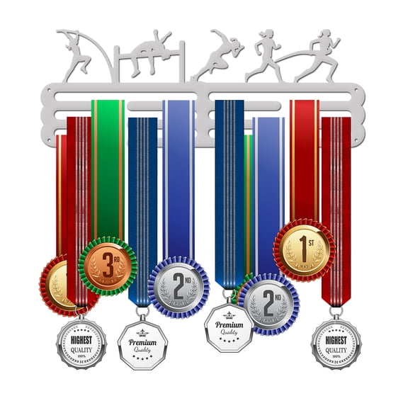 Medal Hangers Women's Track and Field Medals Display Holder Rack Running Pole Vault Medal Hook Wall Mount Metal Medal Frame Sports Award Rack