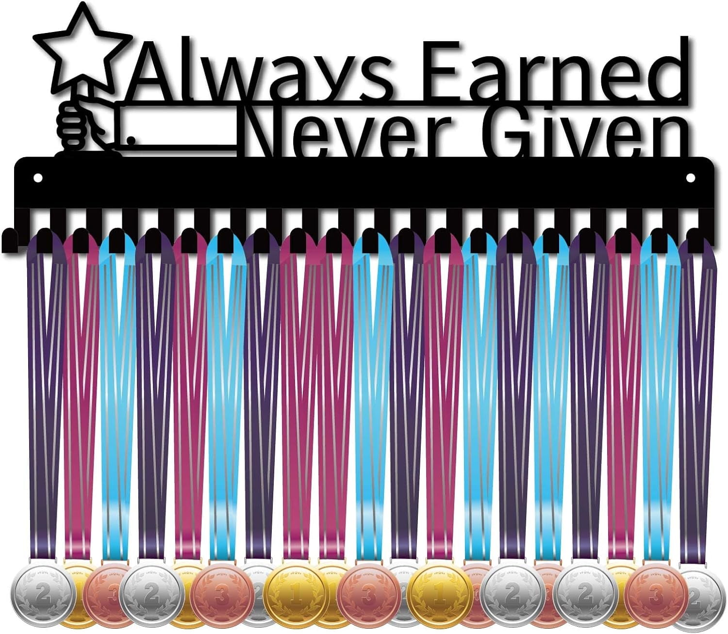 CREATCABIN Espositore Medaglie Triathlon Porta Sportive Iron Swim Bike Run Competizione - Foto 12