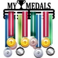thumbnail image 1 of Medal Holder Display My Medals Medal Hanger Award Ribbon Hanger 3 Lines Medal Rack Cheer Gymnastics Sport Award Rack Wall Mount Iron Frame, 1 of 9