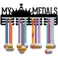 thumbnail image 1 of Medal Holder Hanger Medal Display Rack Metal Iron Medal Organizer Stand Frame Hanging Over 60 Medals Wall Mounted Hanger for Race Ribbon Dancer Ballet Runner 15.7x6Inch-MY Medals, 1 of 7