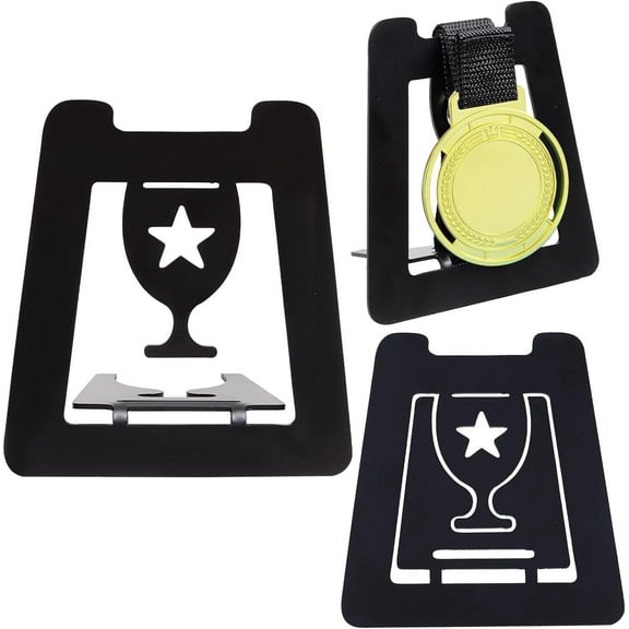 Medal Holder Medal Display Stand Single Medals Ribbon Hanger Tabletop Display Frame Trophy Shelf Rack Metal Sports Athlete Awards Desktop Mount Decor