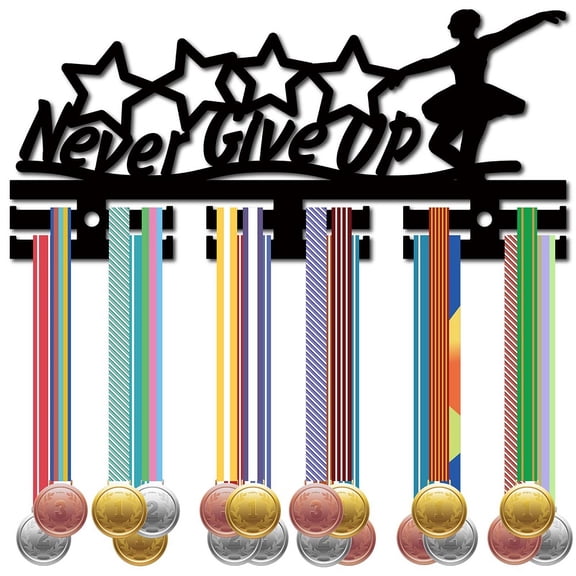 Medal Holder Medal Hangers Display Acrylic Medal Rack Sports Medal Frame Hanging Wall Black Mounted Rack Stars DIY