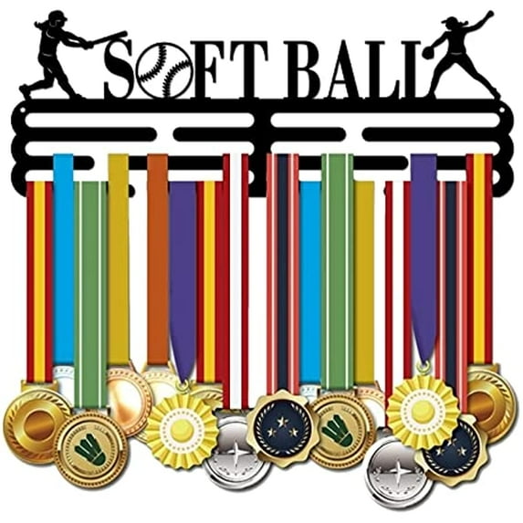 Medal Holder Softball Medals Display Black Iron Wall Mounted Hooks for Competition Medal Holder Display Wall Hanging