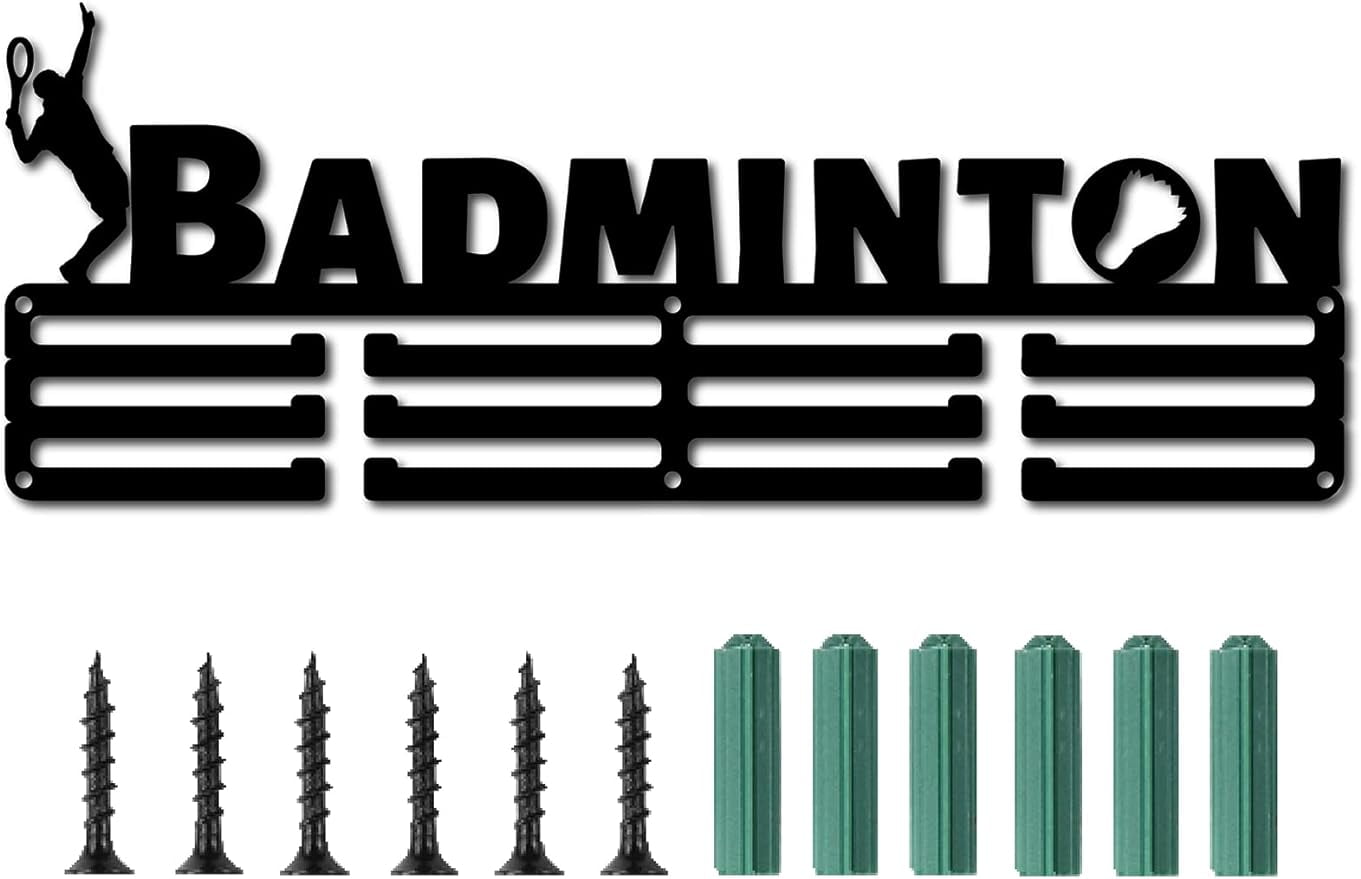 Medal Holder Sport Words Badminton Awards Display Stand Wall Rack Mount ...