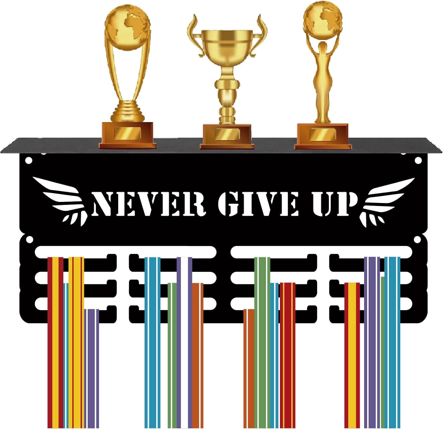 Thropys Rack Medal Holder Trophy Shelf Medal Hangers Display with Shelf Stand Small ...