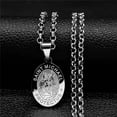 Medal San Miguel Arcanjo Archangel Necklaces 14K White Gold Chain