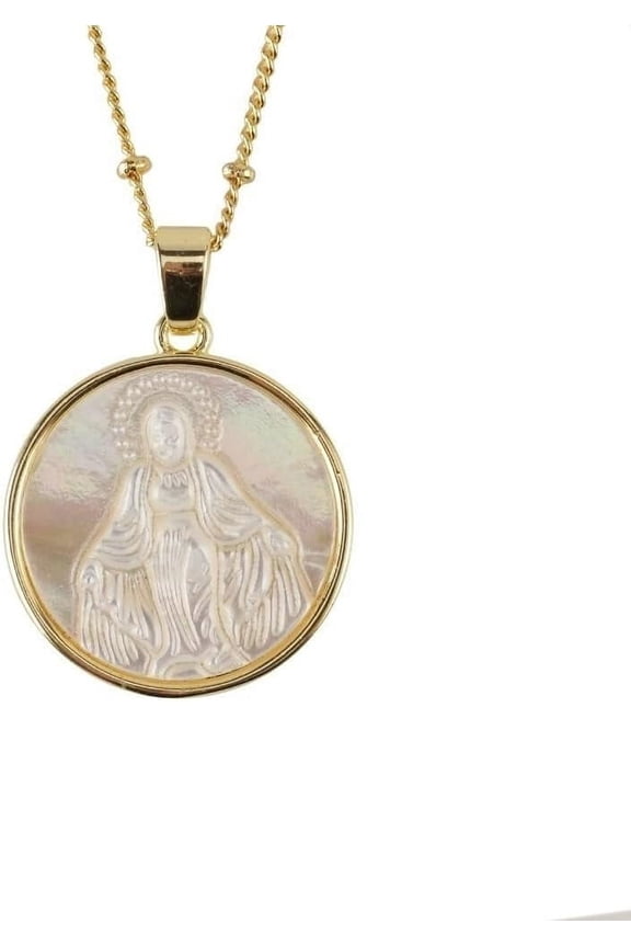 Medal Virgin Mary Miraculous Necklace,Faith Gold Plated Necklace for Women