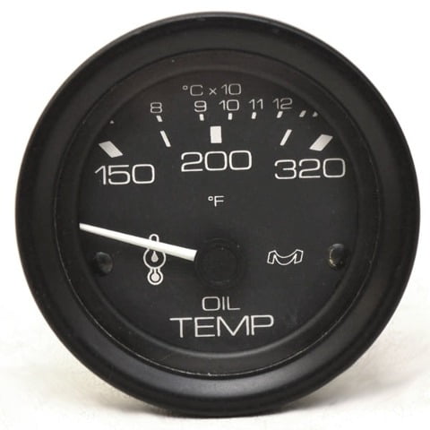 Medallion Boat Oil Temperature Gauge | 2 Inch Black