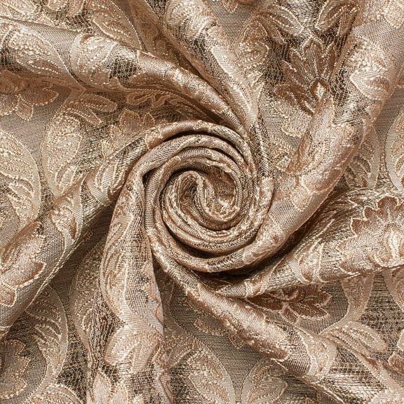 Medallion Extra Wide Metallic 110" Heavyweight Upholstery Jacquard Polyester Fabric By The Yard (Bronze, 1 Yard)