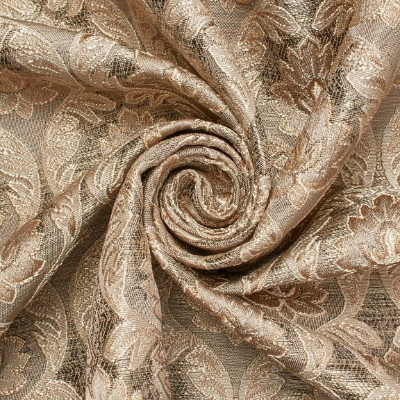 Medallion Extra Wide Metallic 110" Heavyweight Upholstery Jacquard Polyester Fabric By The Yard (Bronze, 5 Yards)