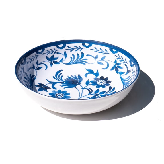 Medallion Flower Melamine Serving Bowl - Blue - 11.9"