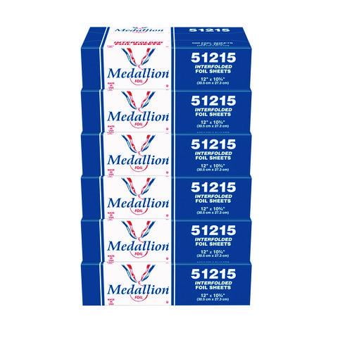 Medallion Interfolded Foil Sheets, 12 x 10.75, 500/Box, 6 Boxes/Carton | Bundle of 2
