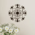 thumbnail image 1 of Medallion Metal Wall Art- 14.25 Inch Square Open Edge Metal Home Decor, Hand Crafted with Distressed Finish- Mounting Screws Included by Lavish Home, 1 of 8