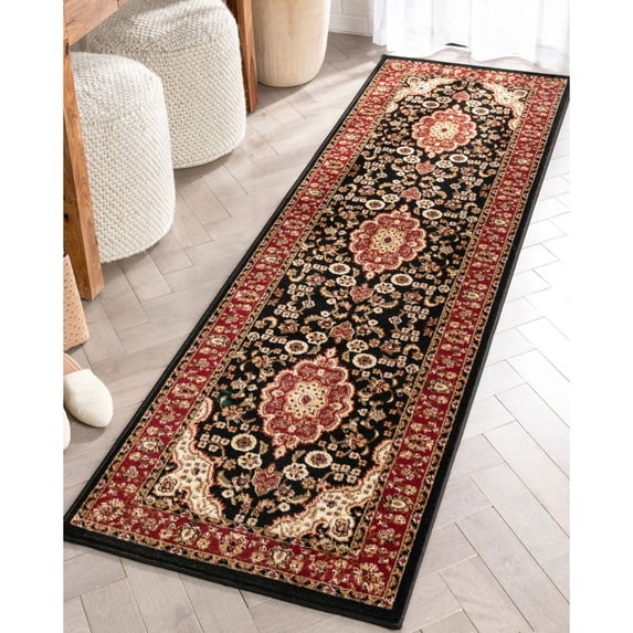 Medallion Red Floral Oriental Traditional Hallway 2'3" x 7'3" Runner Rug