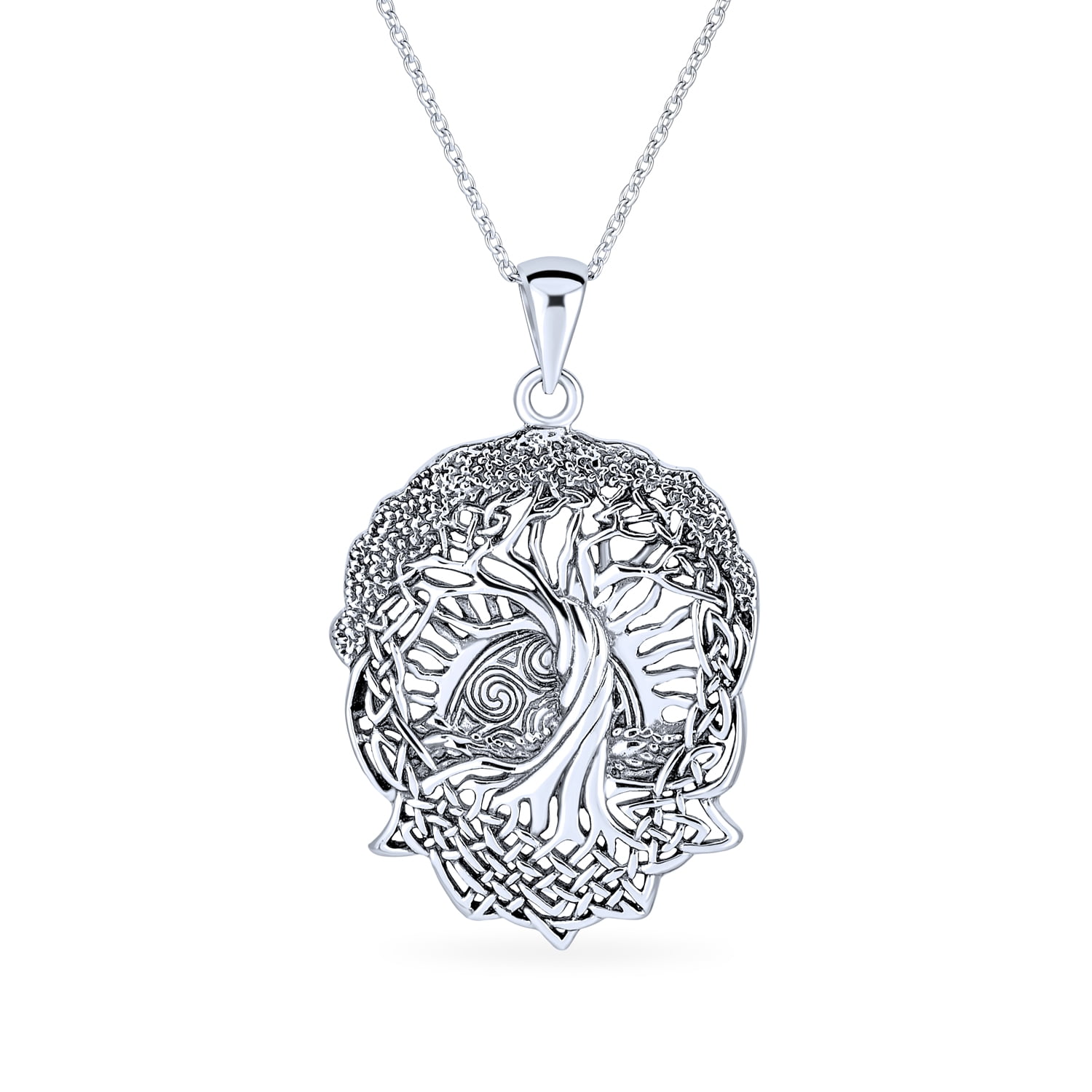 Medallion Rising Sun Celtic Knot Tree of Life Pendant Necklace