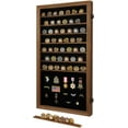 thumbnail image 1 of Medals Display Case - Military Challenge Coin Display Shadow Box - Pin Display Cabinet with Removable Shelves and Pinnable Background for Badges Ribbons Insignia Buttons Overized Walnut, 1 of 15
