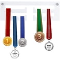thumbnail image 1 of Medals Display Hanger Rack 11.81 Inches Rectangle Acrylic Medal Holder Wall Mount Easy to Install Medal Display Holder Frame for All Sports Medals Soccer Running Race Dance Medals White, 1 of 6