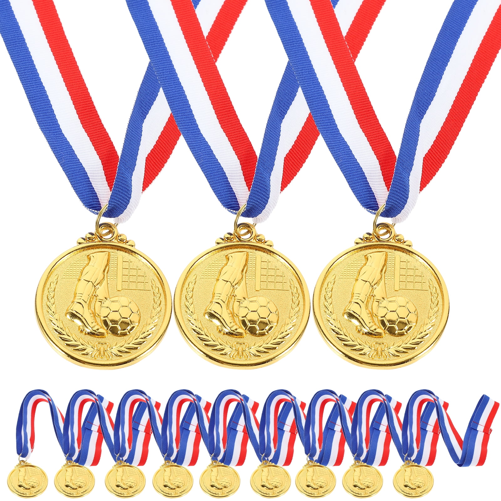 TOYMYTOY Soccer Medals Golden Zinc Alloy Creative Student Awards for Decoration 12Pcs