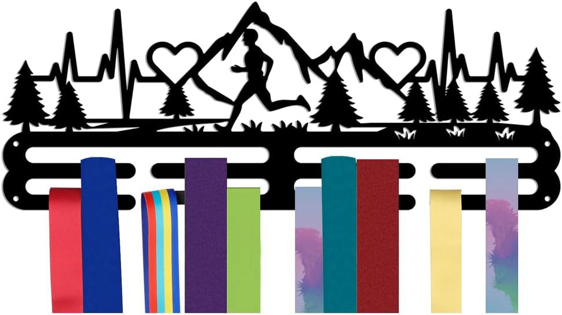 Medals Hanger Display Holder Rack Forest Heartbeat Running Wall Mounted ...