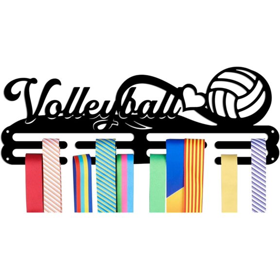Medals Hanger Display Holder Rack Volleyball Theme Medals Display Wall Mounted Frame Medal Ribbon Holder Hooks