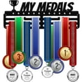 thumbnail image 1 of My Medals Medal Holder Display Hanger Rack Frame for Sport Race Metal Medal Hanger for Running Gymnastics Soccer Basketball Competitions 15.75x6Inches, 1 of 7