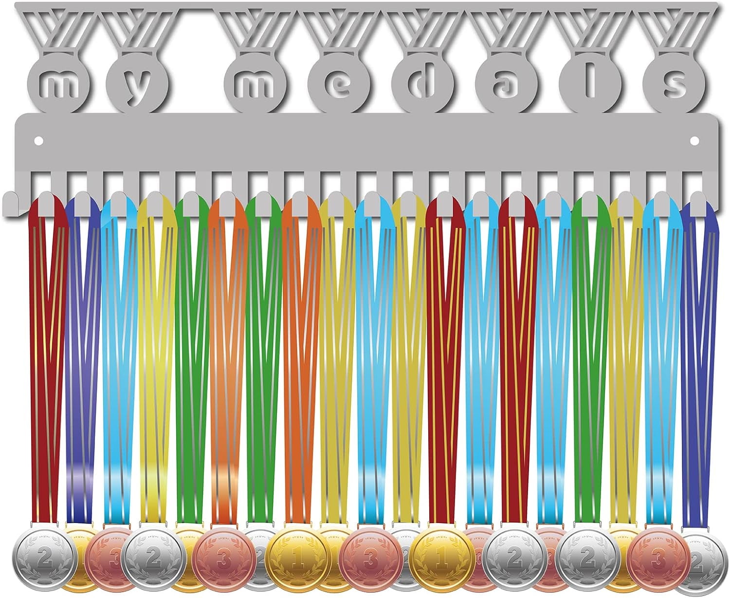 My Medals Medal Holder Display Hanger Rack Sports Metal Wall Mount with ...