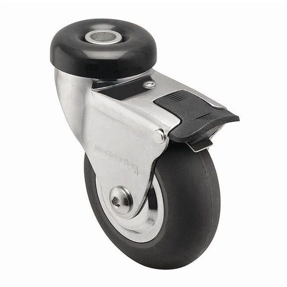 Medcaster Bolt-Hole Caster,3"dia,Swivel,Rubber CN03NRP100TLHK04