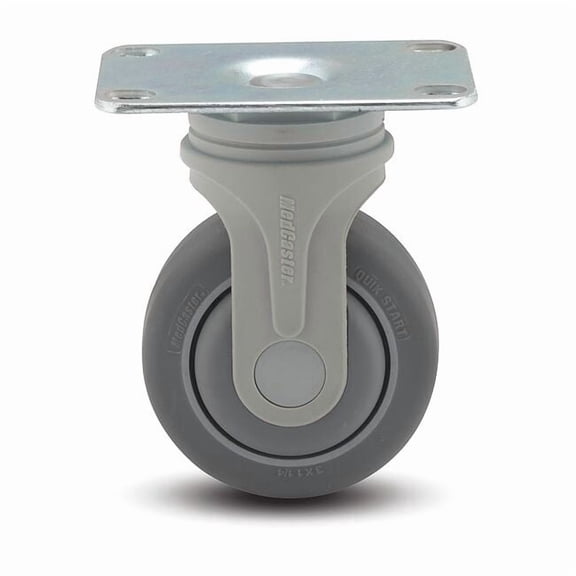 Medcaster Plate Caster,Rigid,5" Wheel Dia. NG05QDP125RGTP01