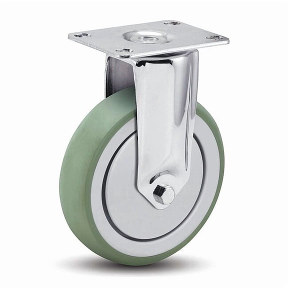 5" X 1-1/4" Non-Marking Rubber Thermoplastic Anti-Microbial Rigid Caster,No Brake,Loads Up To 220 lb