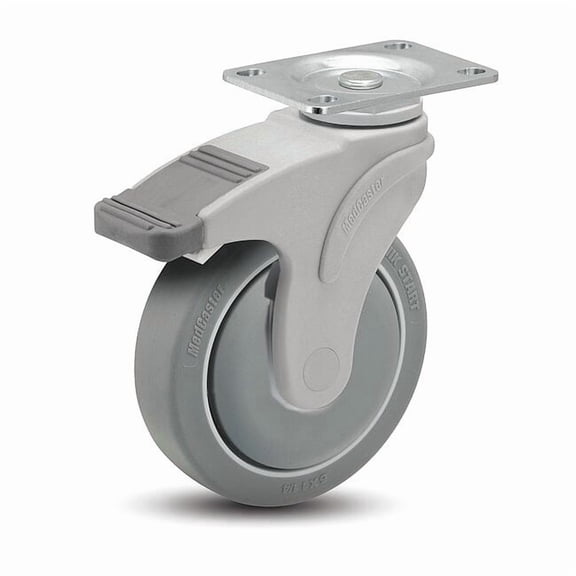 Medcaster Plate Caster,Swivel,3" Wheel Dia. NG03QDP125DLTP01