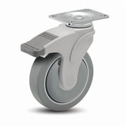 Medcaster Plate Caster,Swivel,3 Wheel Dia. NG03QDP125DLTP01