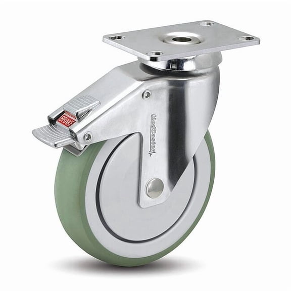 Medcaster Plate Caster,Swivel,3" Wheel Dia. SS03AMX125TLTP01