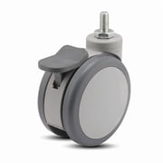 4 X 2-5/16 Non-Marking Rubber Thermoplastic Swivel Caster, Total Lock Brake, Loads Up To 220 lb