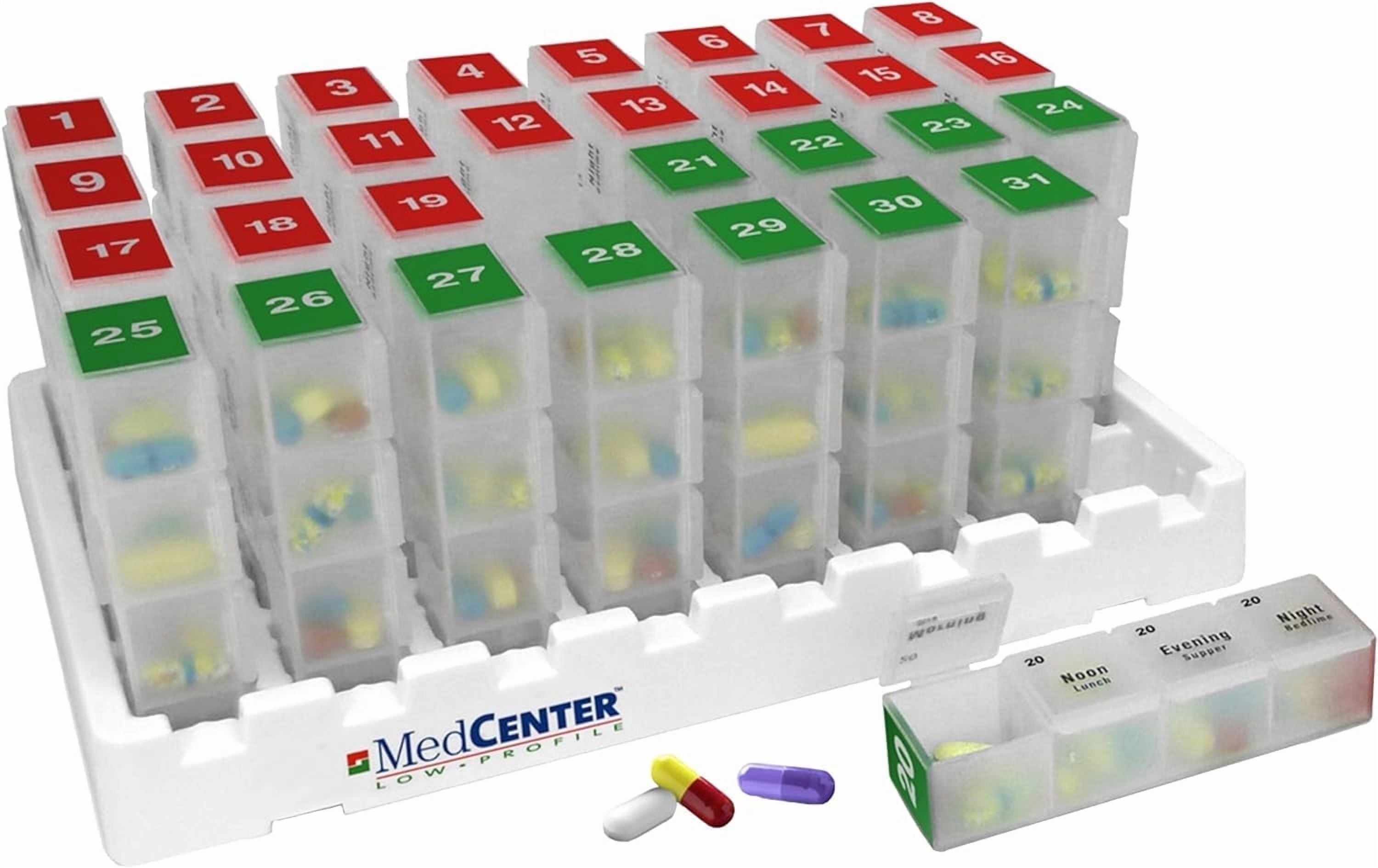 FSA/HSA Medcenter 31-Day Medication Organizer in Boxes with 4 Daily Compartments – Standard Size