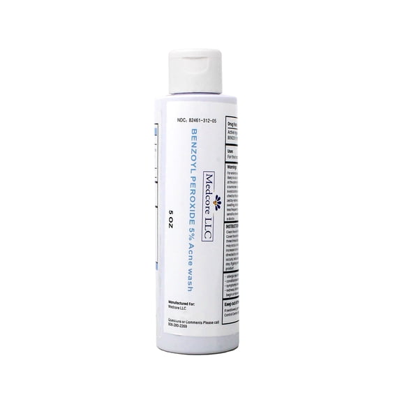 Medcore Benzoyl Peroxide 5% Acne Wash, 5 oz
