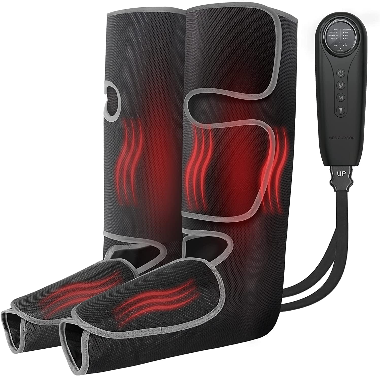 Medcursor Air Compression Leg Massager with Heat, Calf and Foot