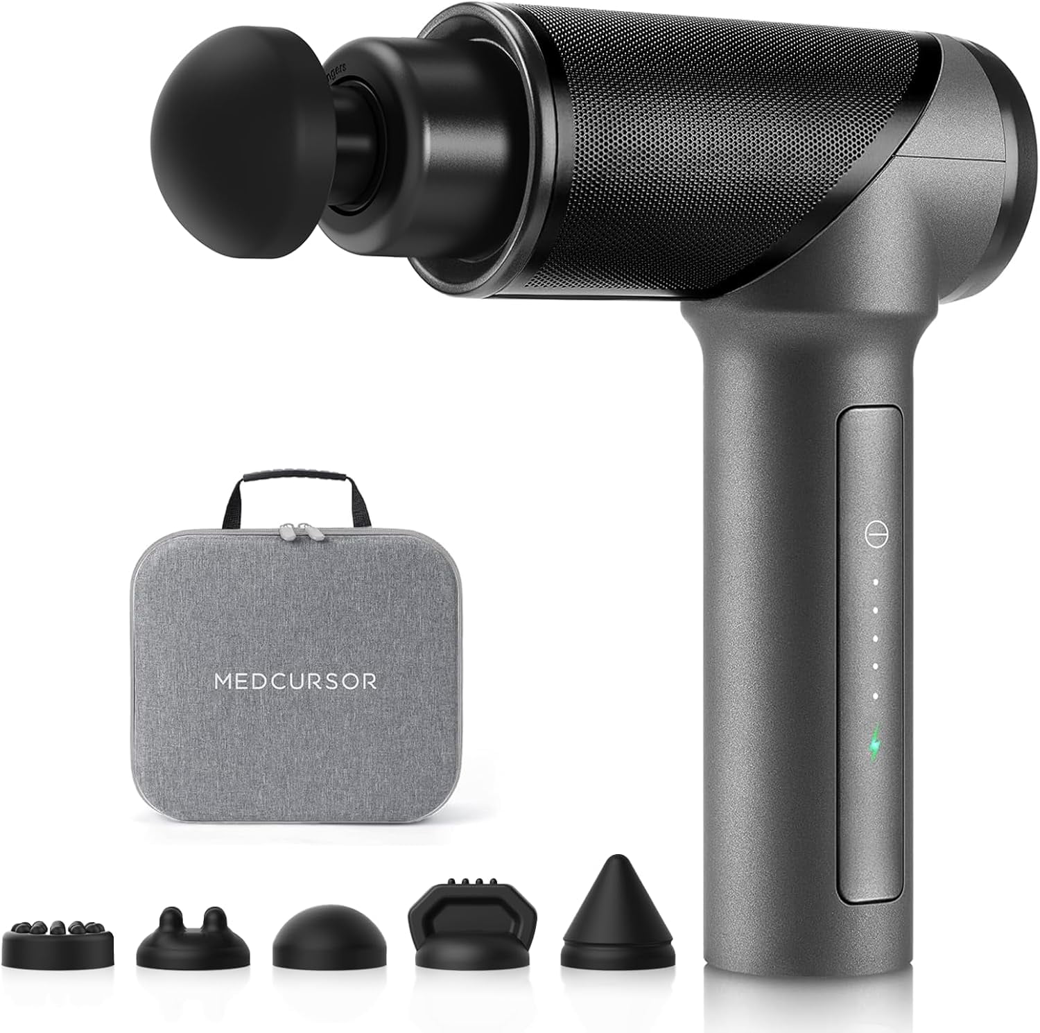 Medcursor Handheld Percussion Massage Gun, Deep Tissue Muscle Massager -6 Massage Heads