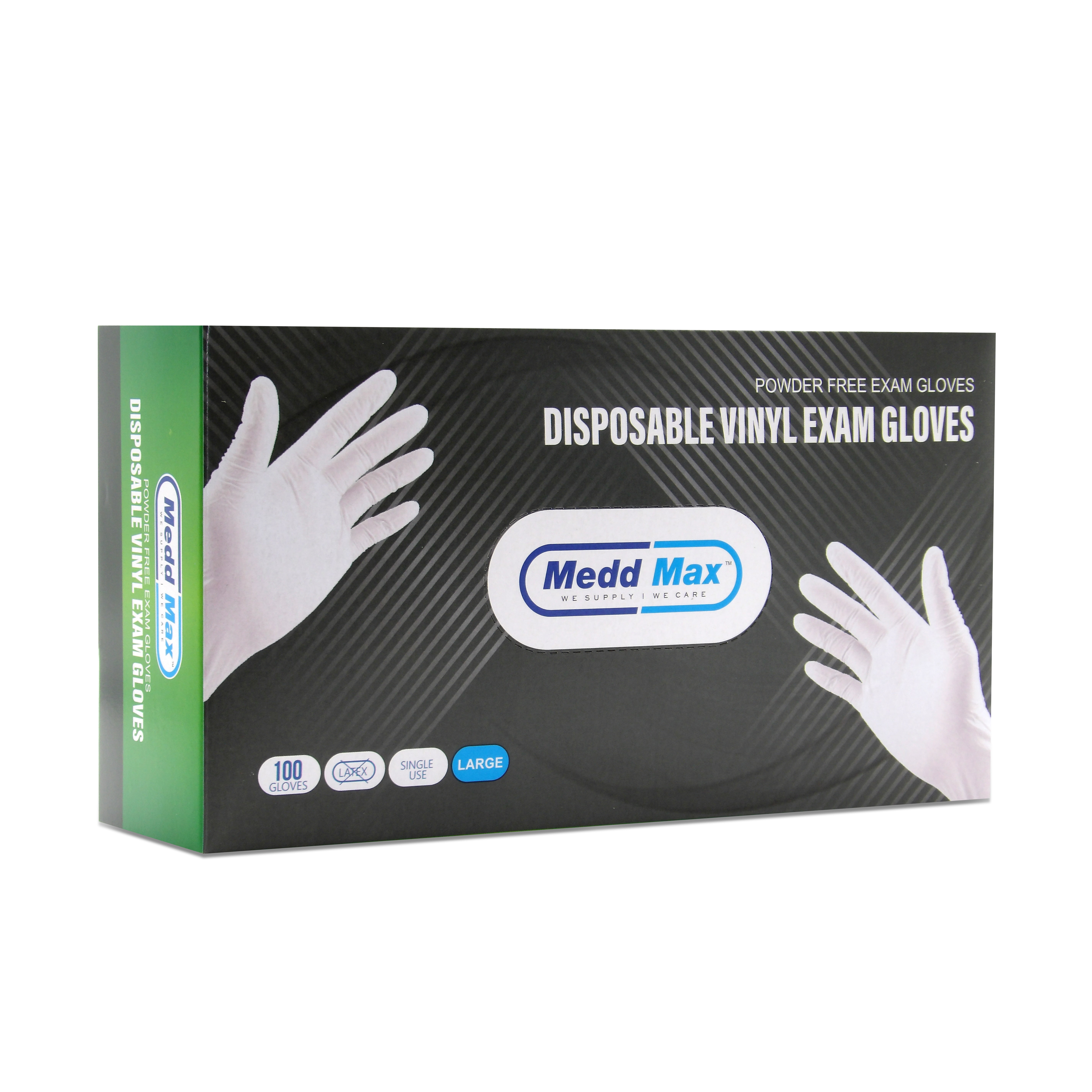 Medd Rable Medd Max Disposable Vinyl Exam Gloves, Large, Clear, 1000 Count ...