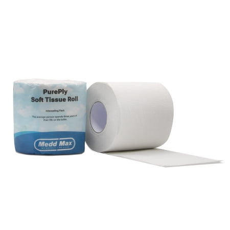 Medd Max PurePly Soft Toilet Paper Tissue Roll 2-Ply, 96 Roll/Case