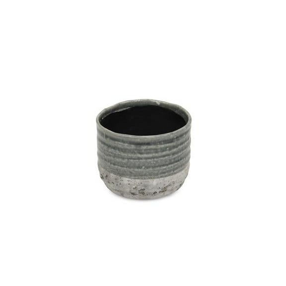 Medea Two-toned Round Ceramic Pot - Small