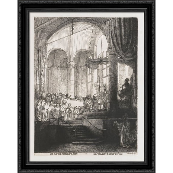 Medea or the marriage of Jason and Creusa 28x36 Large Black Ornate Wood Framed Canvas Art by Rembrandt
