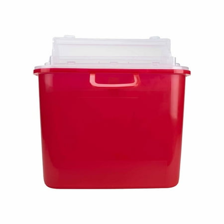 Medegen Heavy Duty Sharps Container for Home Use & Professional, 5.4 Quart (1-Pack) with Clear Locking Lid, Multi-Purpose Biohazard Needle and Syringe Disposal, Professional Medical Grade