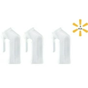 Medegen Translucent Male Urinal With Notched Handle Odor Locking Lid 1 Quart / 946 mL With Closure, 3 Pack -51- H140-01
